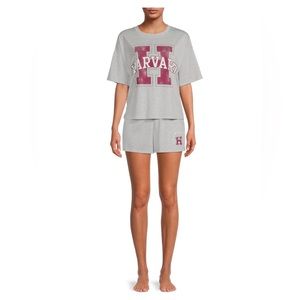 GRAYSON SOCIAL Short Set Size 1X Womens HARVARD UNIVERSITY Logo Sleepwear New